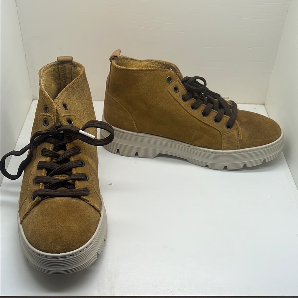 Natural World Unisex Naira Leather Platform Ankle Boots 39